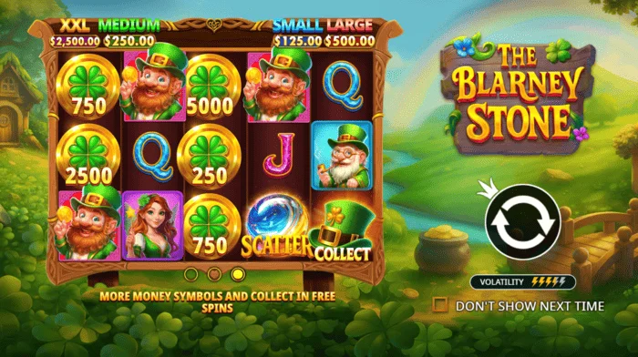 The Blarney Stone - skrini kuu na reels na bonde la kijani
